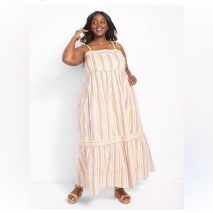 Lane Bryant Pastel Striped Maxi Skirt